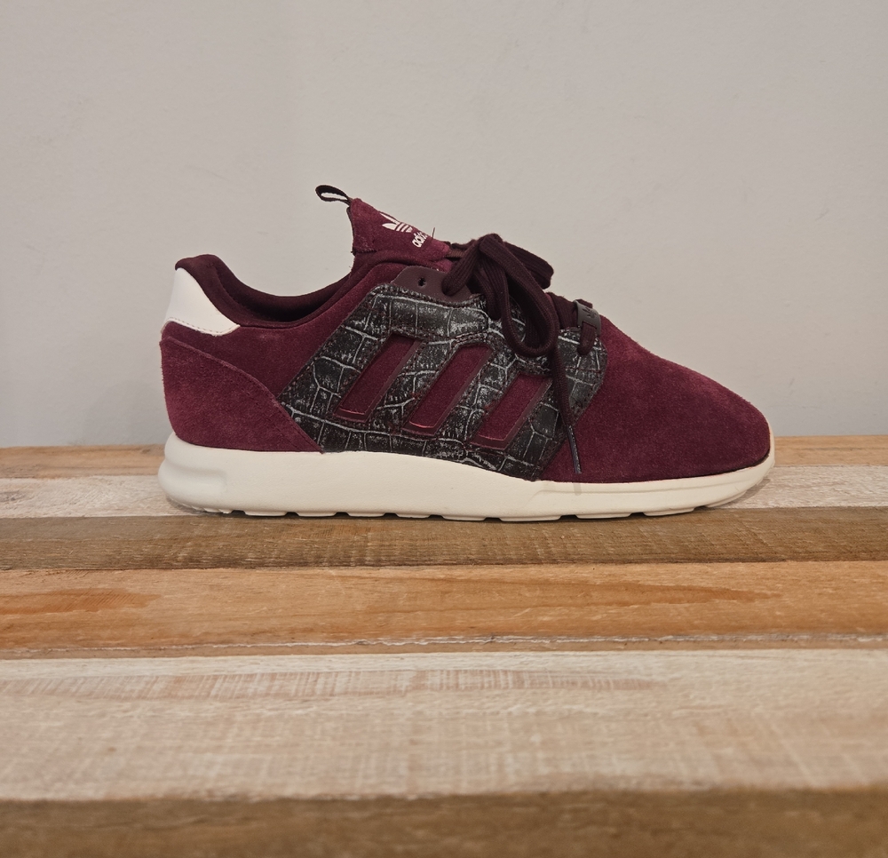 Adidas Originals ZX 500 2.0 Burgundy Suede Running Sneakers Deadstock